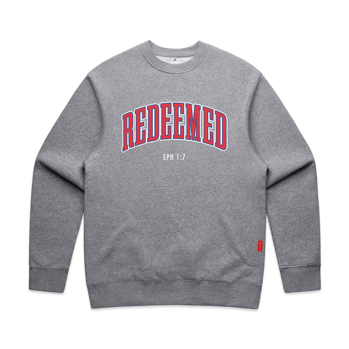 Redeemed Varsity Crewneck - Heather Gray
