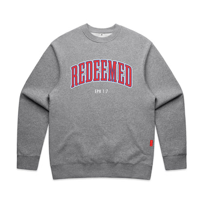 Redeemed Varsity Crewneck - Heather Gray